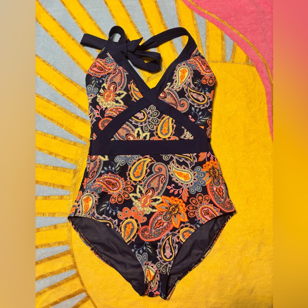 Boden Kefalonia Halter One Piece Swimsuit 6 Long